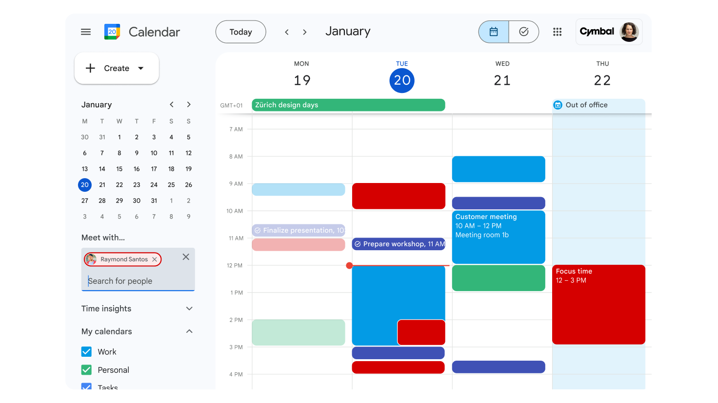 screenshot of Google Calendar